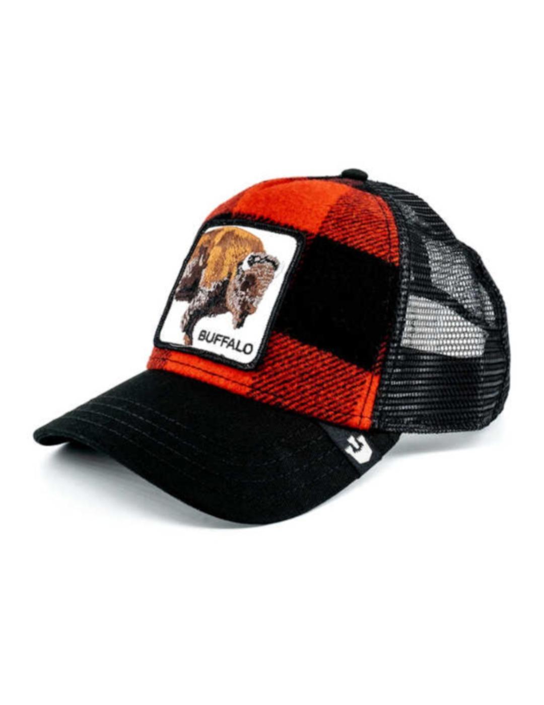 Gorra Goorin Bros Buffalo cuadros negro y rojo-z