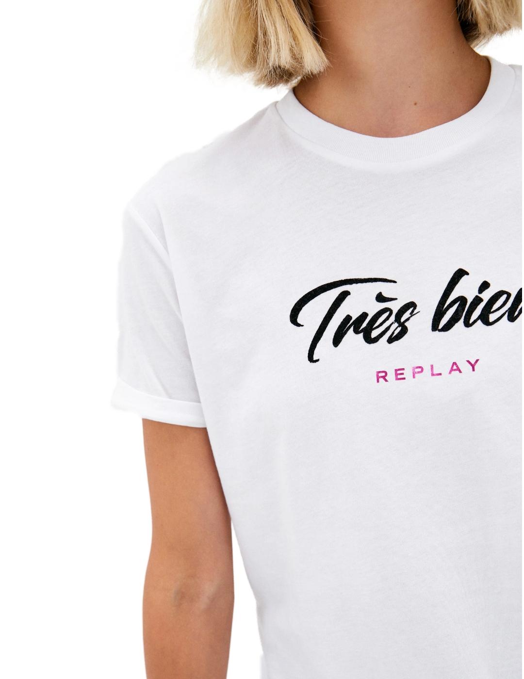 Camiseta Replay ' Très Bien' Para mujer- z