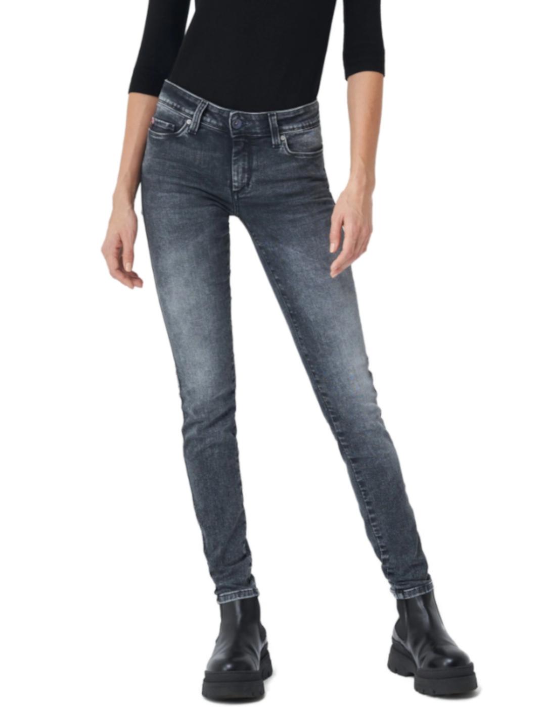 Jeans push up skinny negro para mujer-z