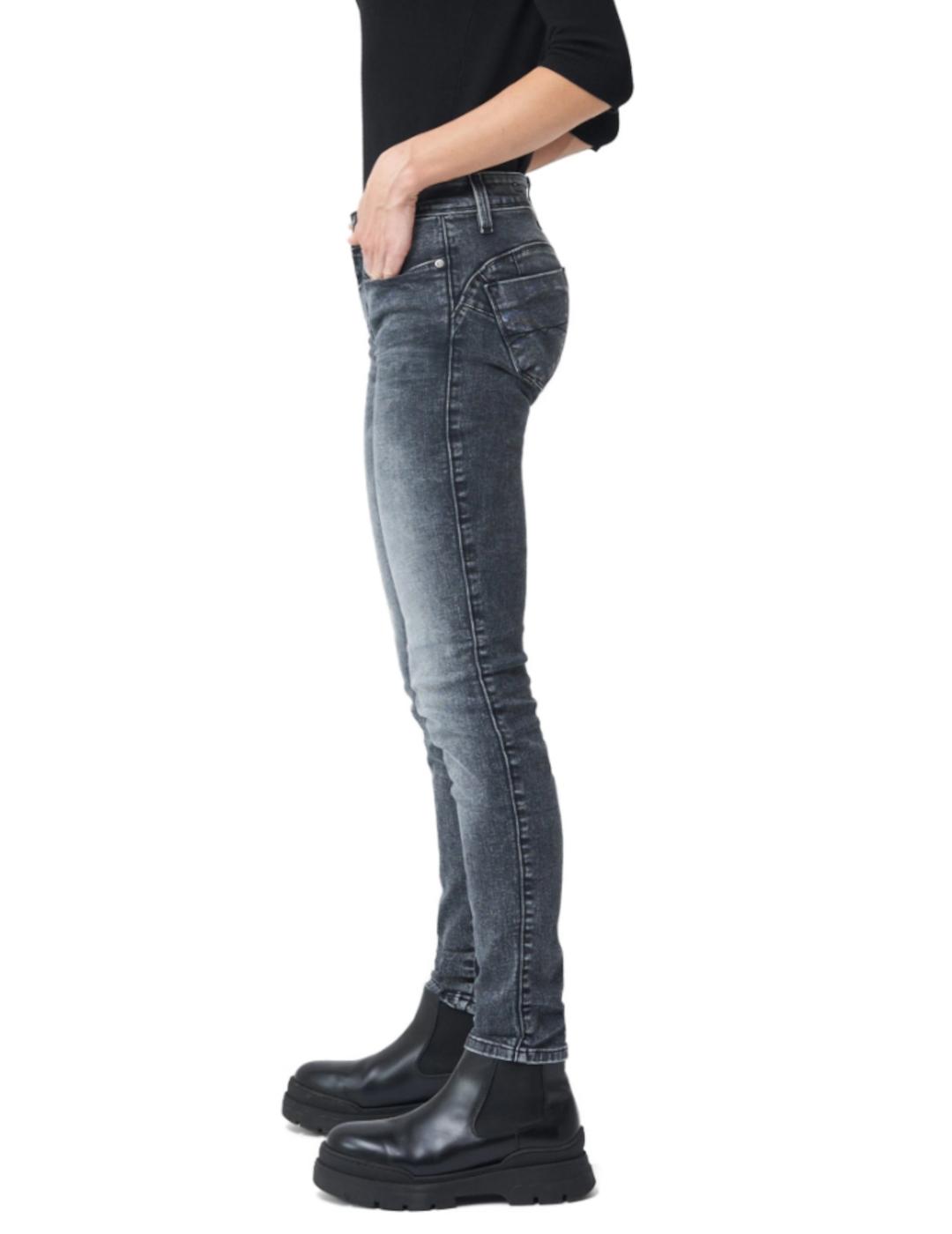 Jeans push up skinny negro para mujer-z