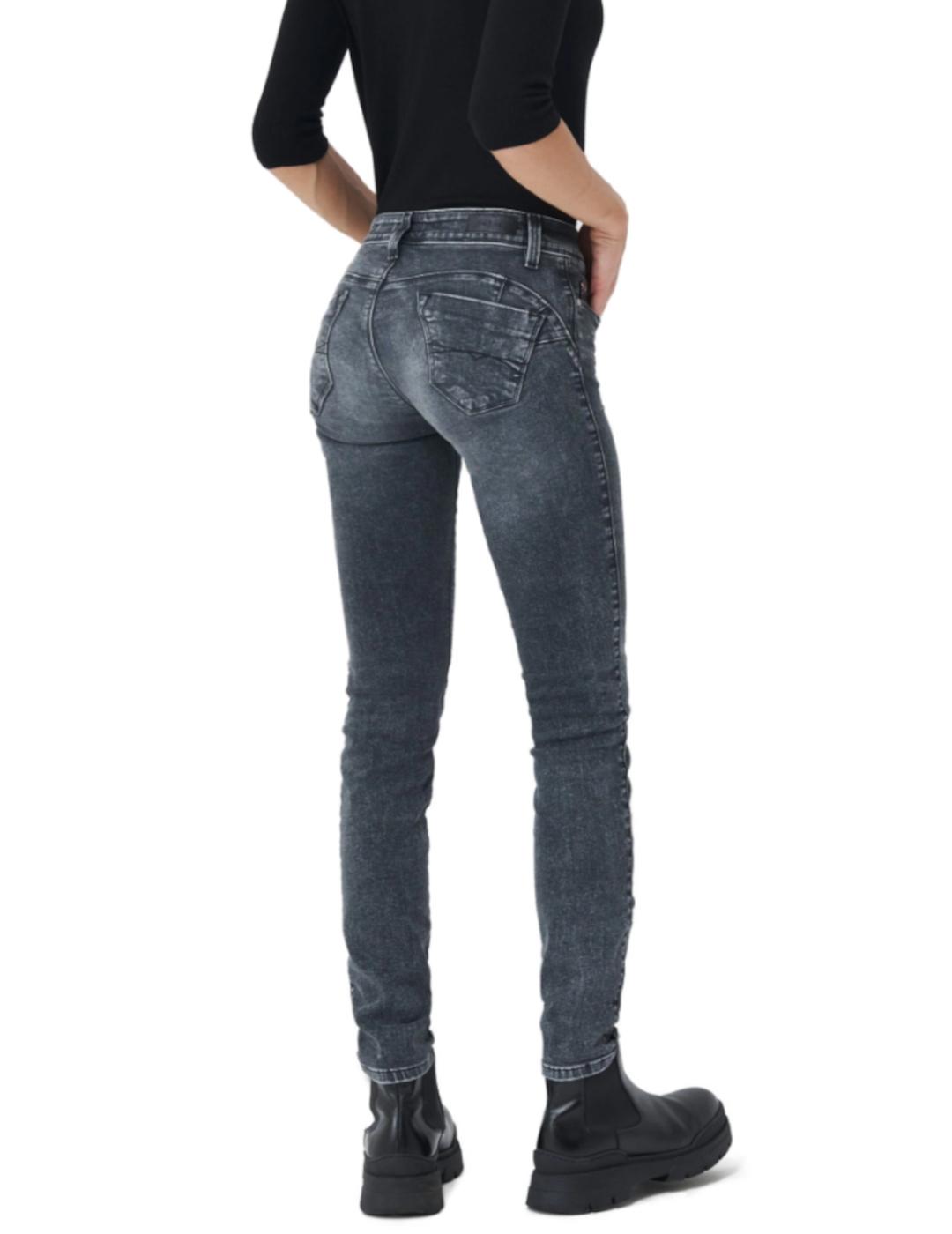 Jeans push up skinny negro para mujer-z