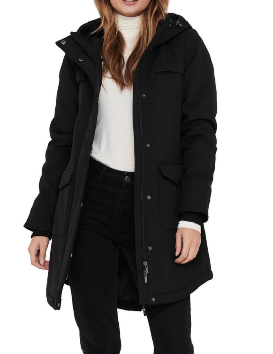 Parka Only Maastricht negro para mujer-z