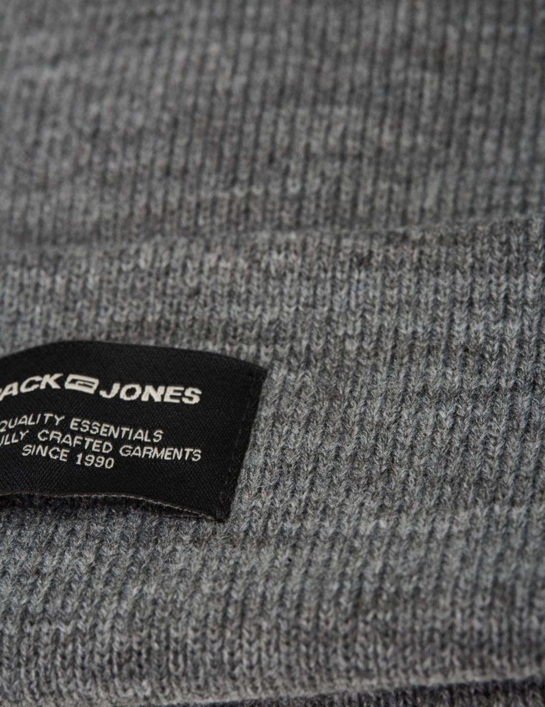 Gorro Jack & Jones de punto gris para hombre- z