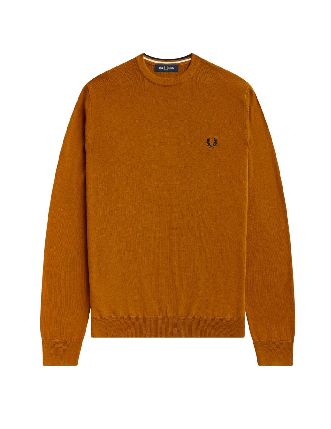 Jersey Fred Perry camel para hombre-z