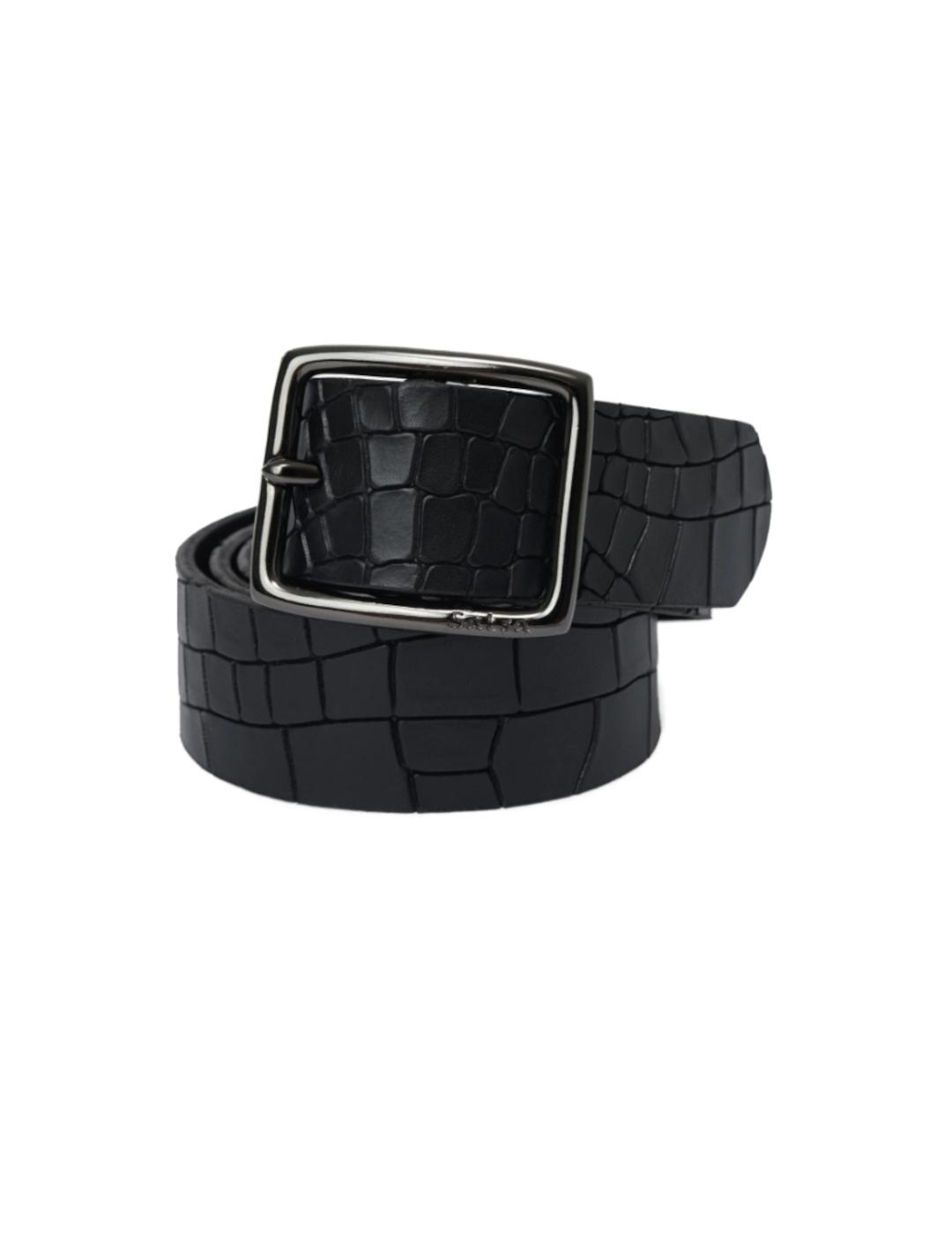 Cinturón Salsa texturado negro para mujer- z