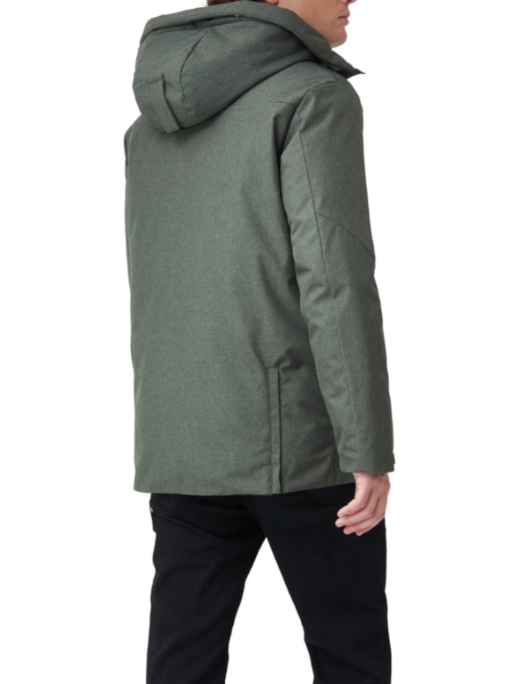 Abrigo largo verde slim con relleno para hombre- z