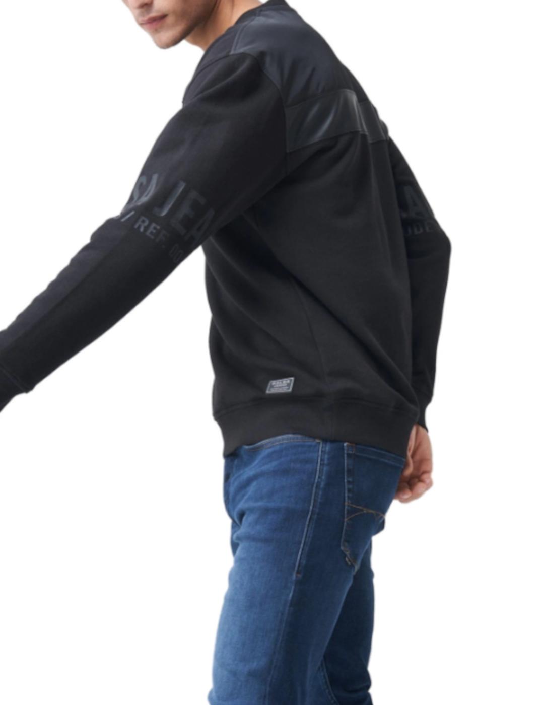 Sudadera negra slim logo para hombre- z