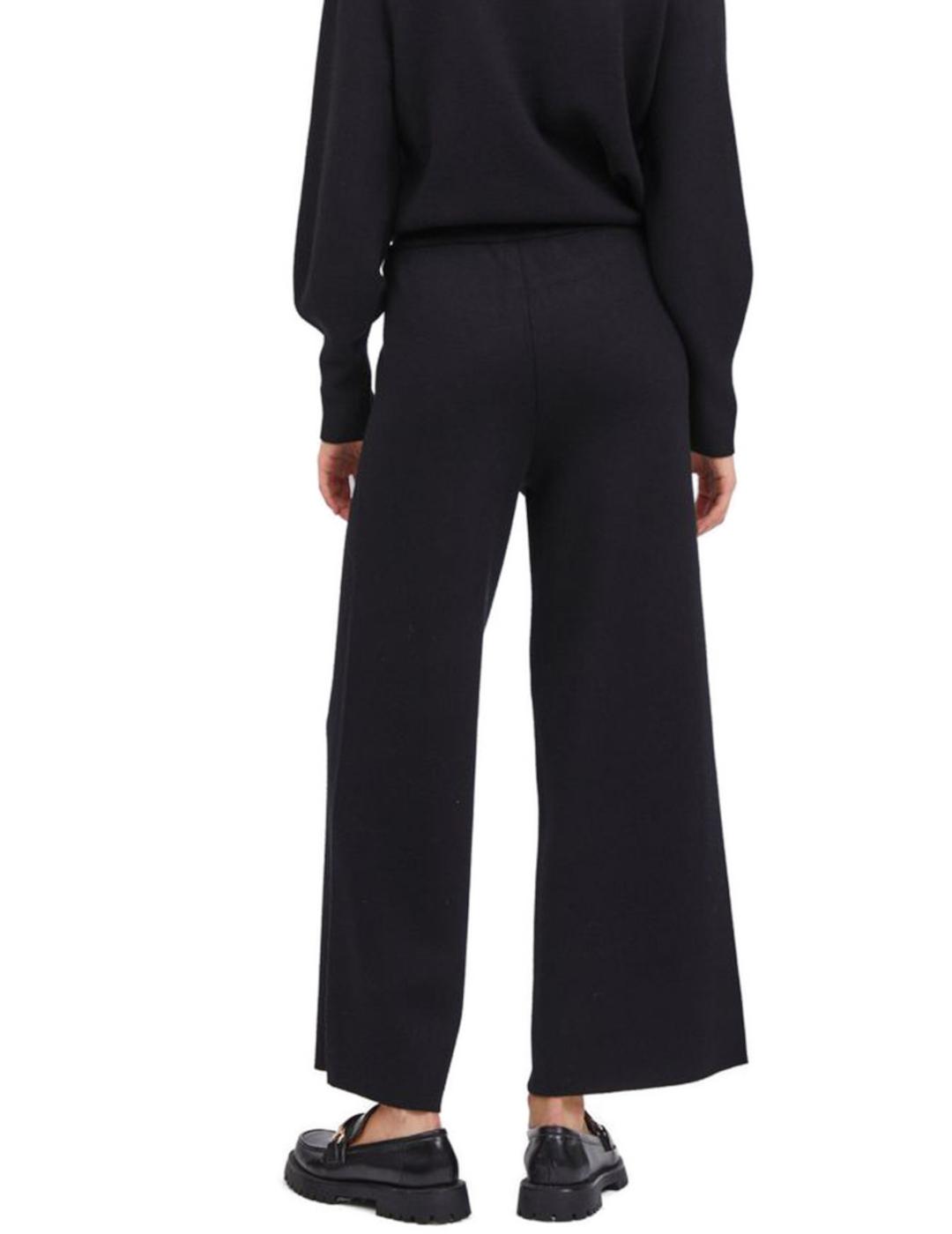 Pantalon Vila Cassie algodon negro para mujer-z