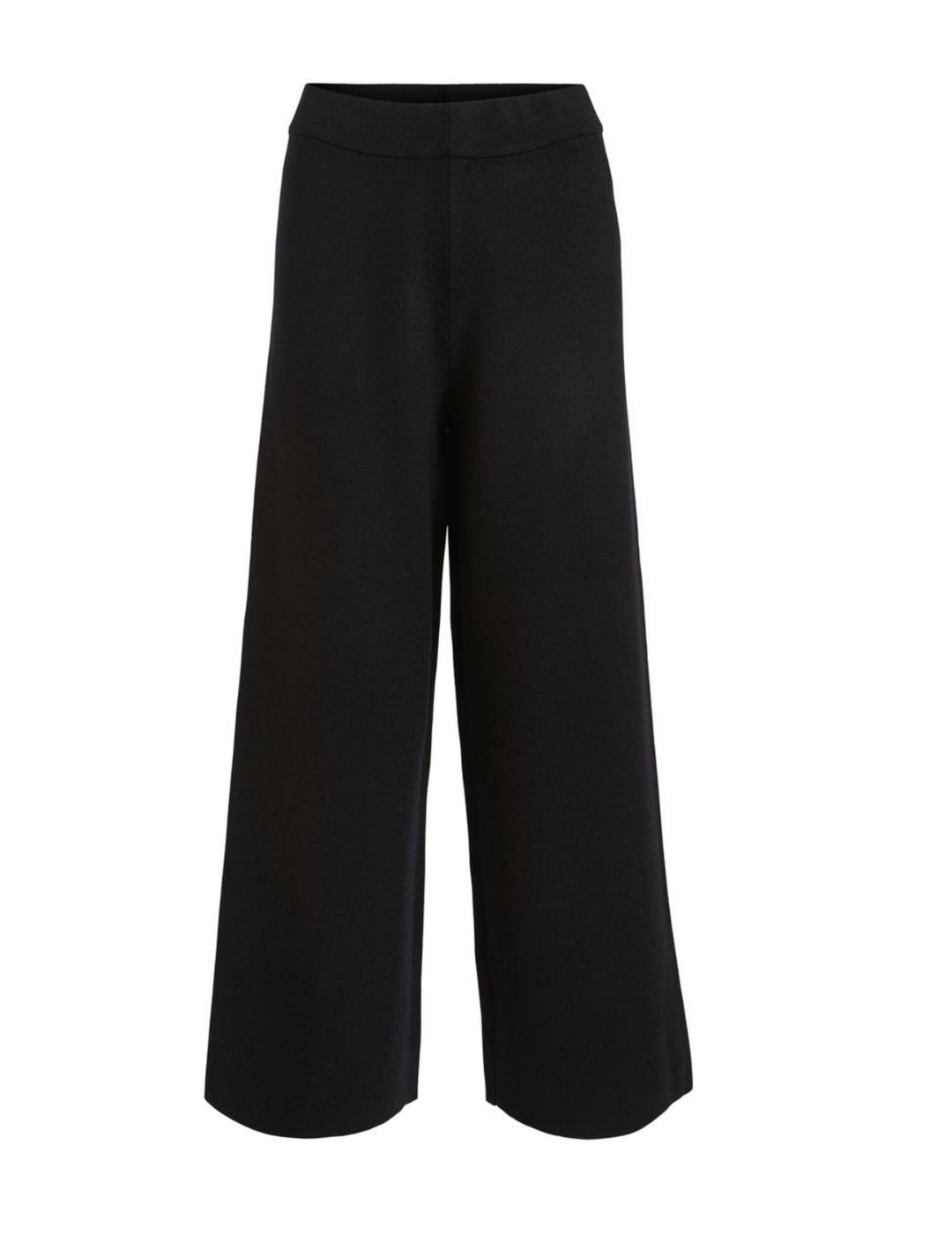 Pantalon Vila Cassie algodon negro para mujer-z