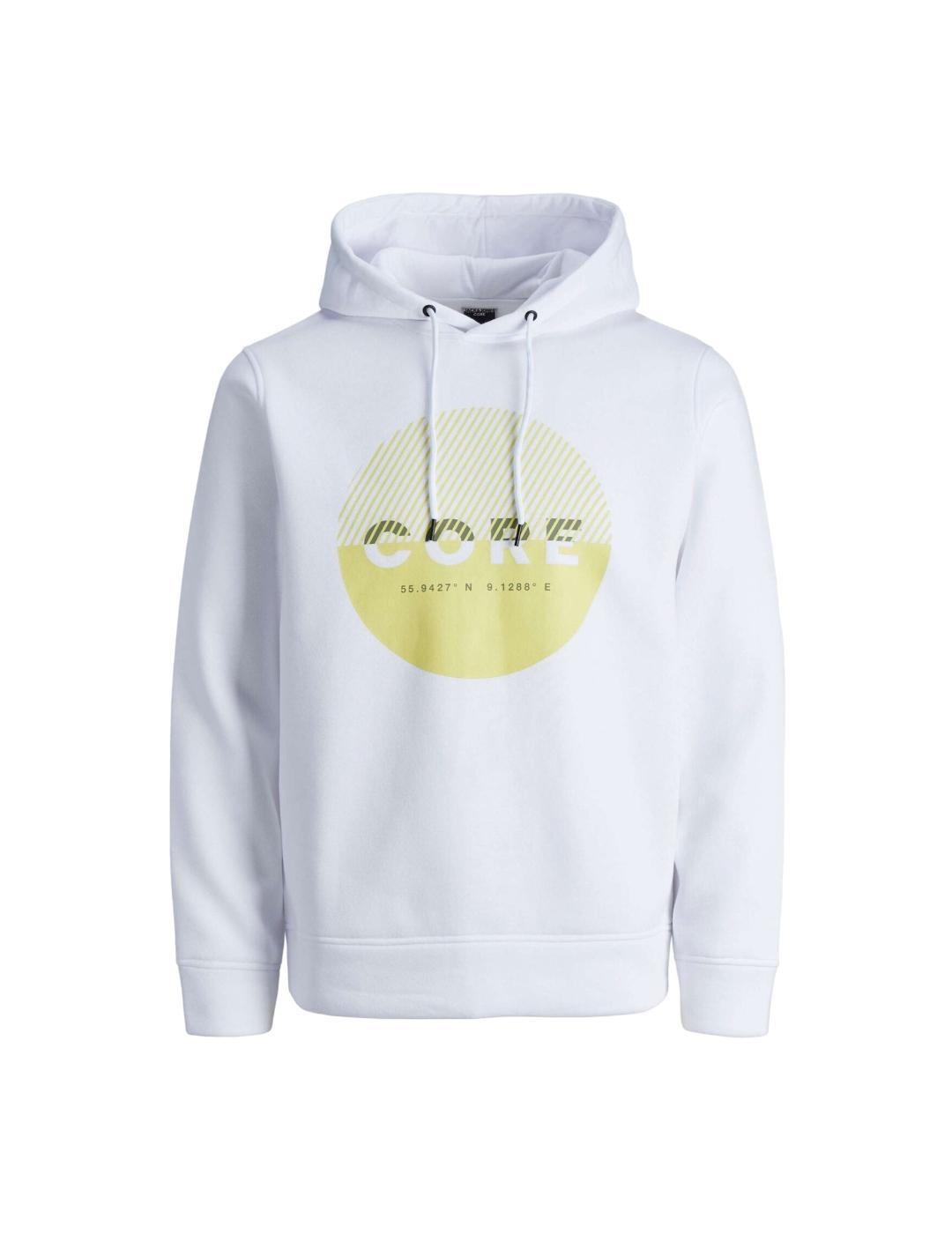 Sudadera J&J blanca con texto 'Core' para hombre-z