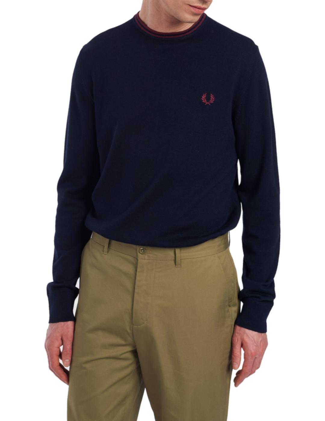 Jersey Fred Perry marino y granate para hombre-z