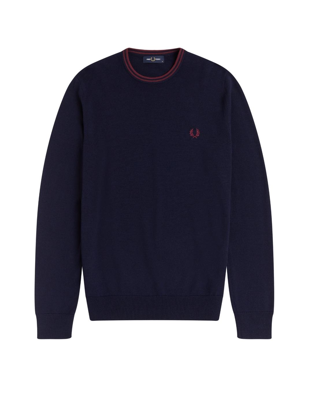 Jersey Fred Perry marino y granate para hombre-z