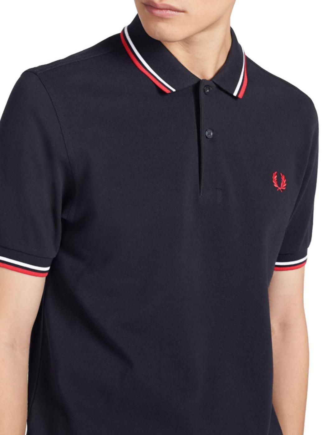 Polo Fred Perry marino/granate para hombre -z