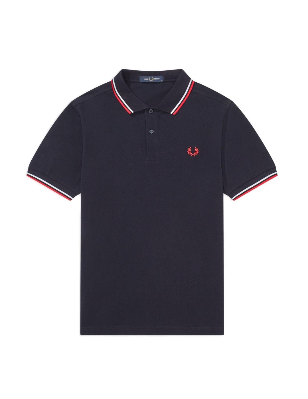 Polo Fred Perry marino/granate para hombre -z