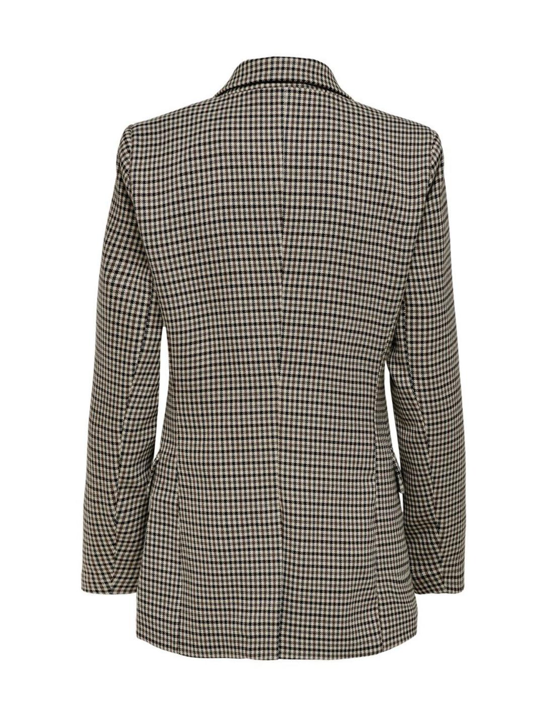 Americana Only cuadros beige y marrón para mujer-z