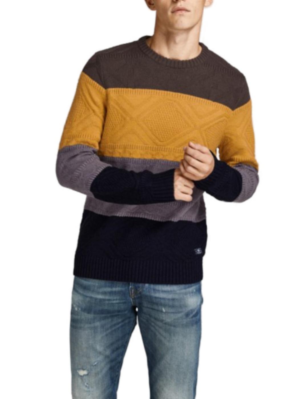 Jersey Jack-Jones Jameron mostaza para hombre-z