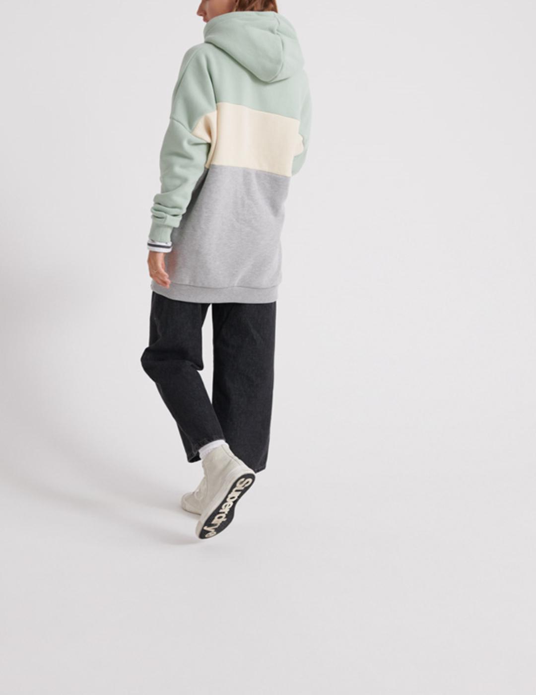 LINNEA COLOUR BLOCK HOOD DESERT SAGE- V