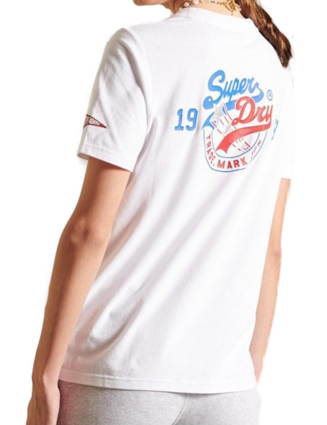 Camiseta Supedry VL source blanco para mujer-z