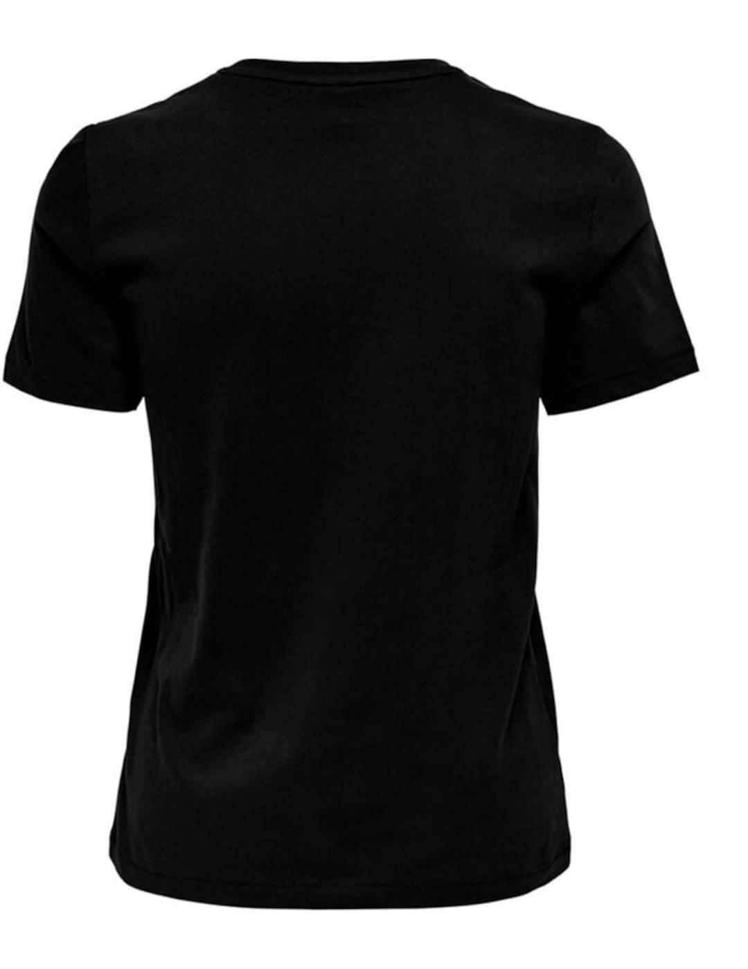 Camiseta Only negra letras cebreadas de mujer-z
