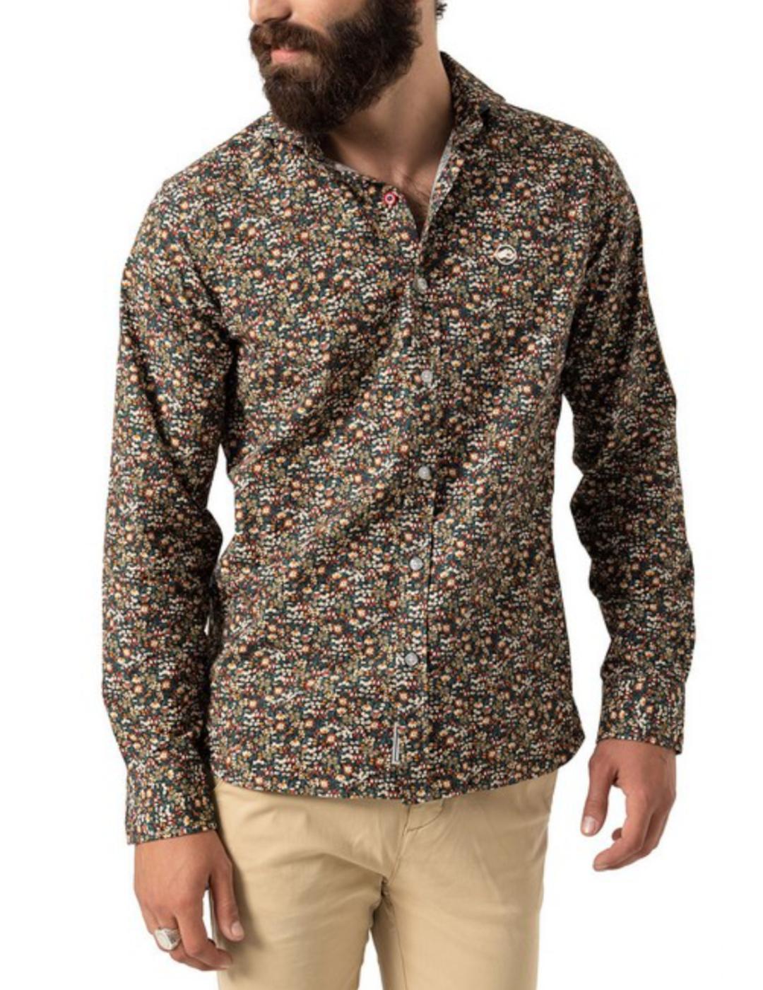 Camisa Altona marino estampada para hombre-z