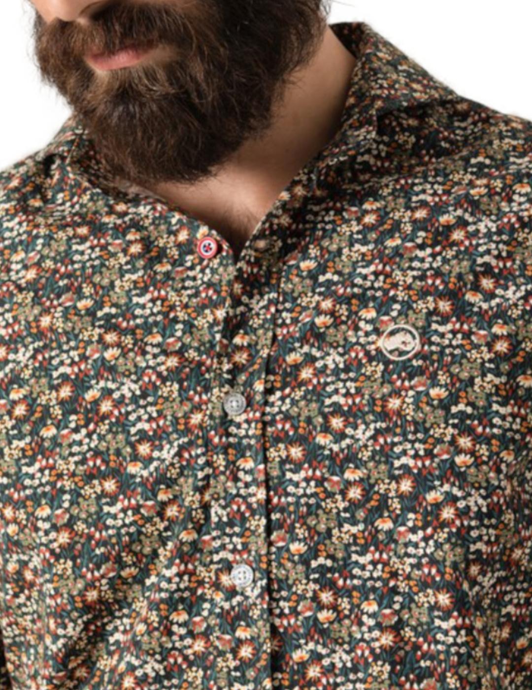 Camisa Altona marino estampada para hombre-z