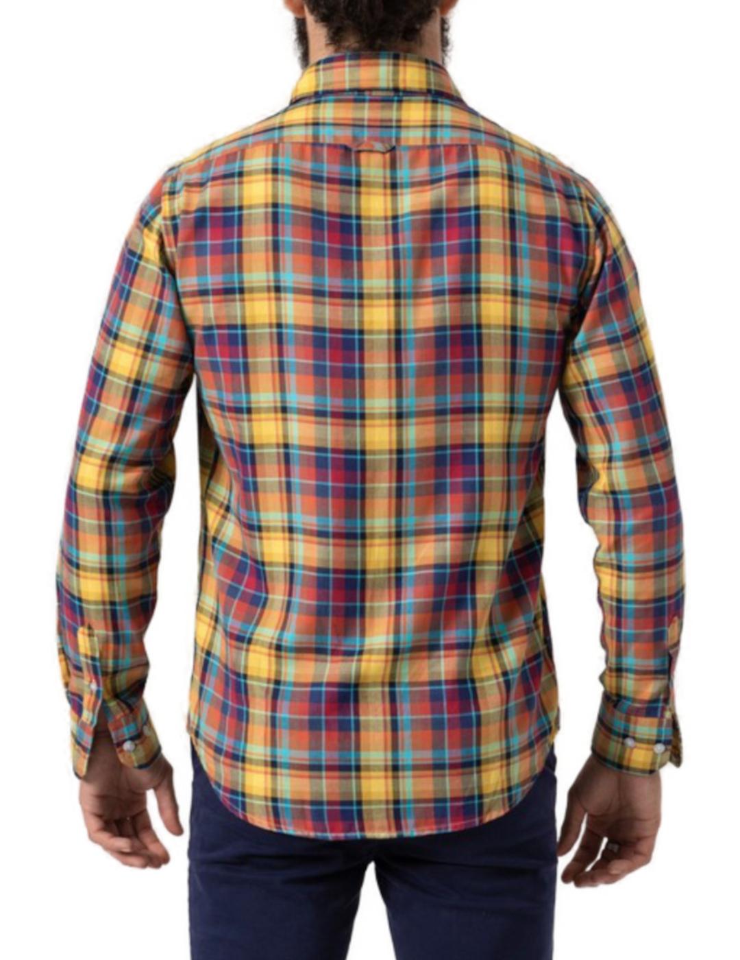 Camisa Altona cuadros amarillo para hombre-z