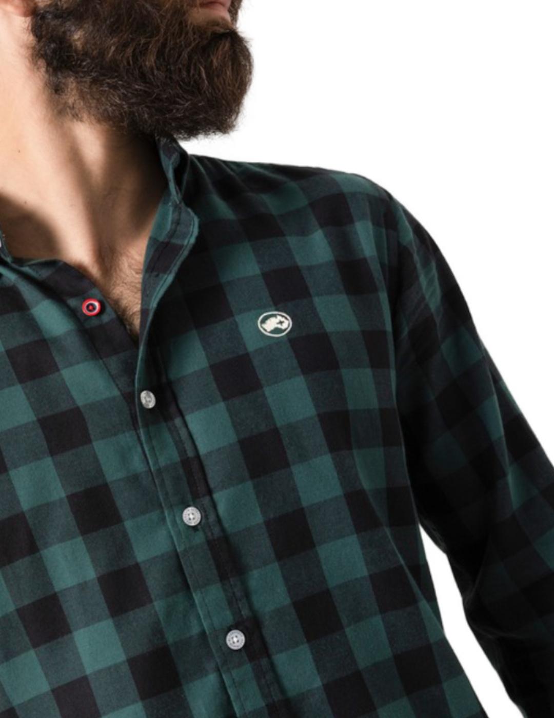 Camisa Altona cuadros verde-marino para hombre-z