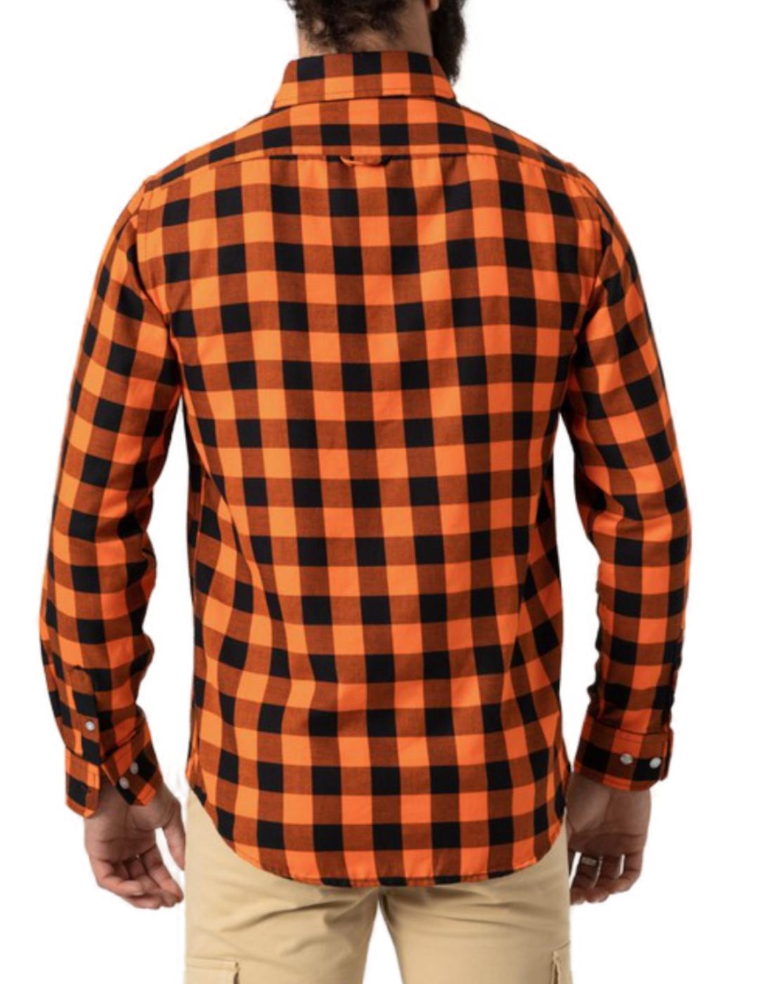 Camisa Altona cuadros negro/naranja para hombre-z