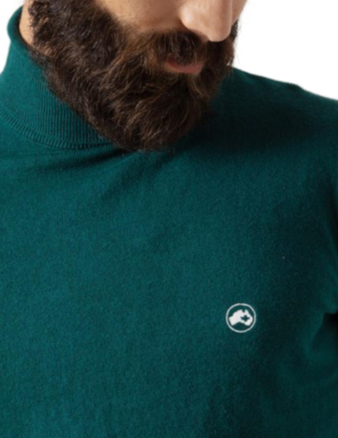 Jersey Altona verde cuello alto para hombre-z