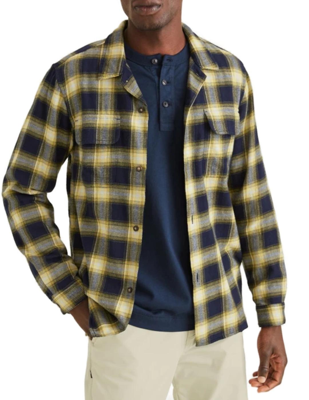 Camisa Dockers cuadros azul y amarillo hombre-z