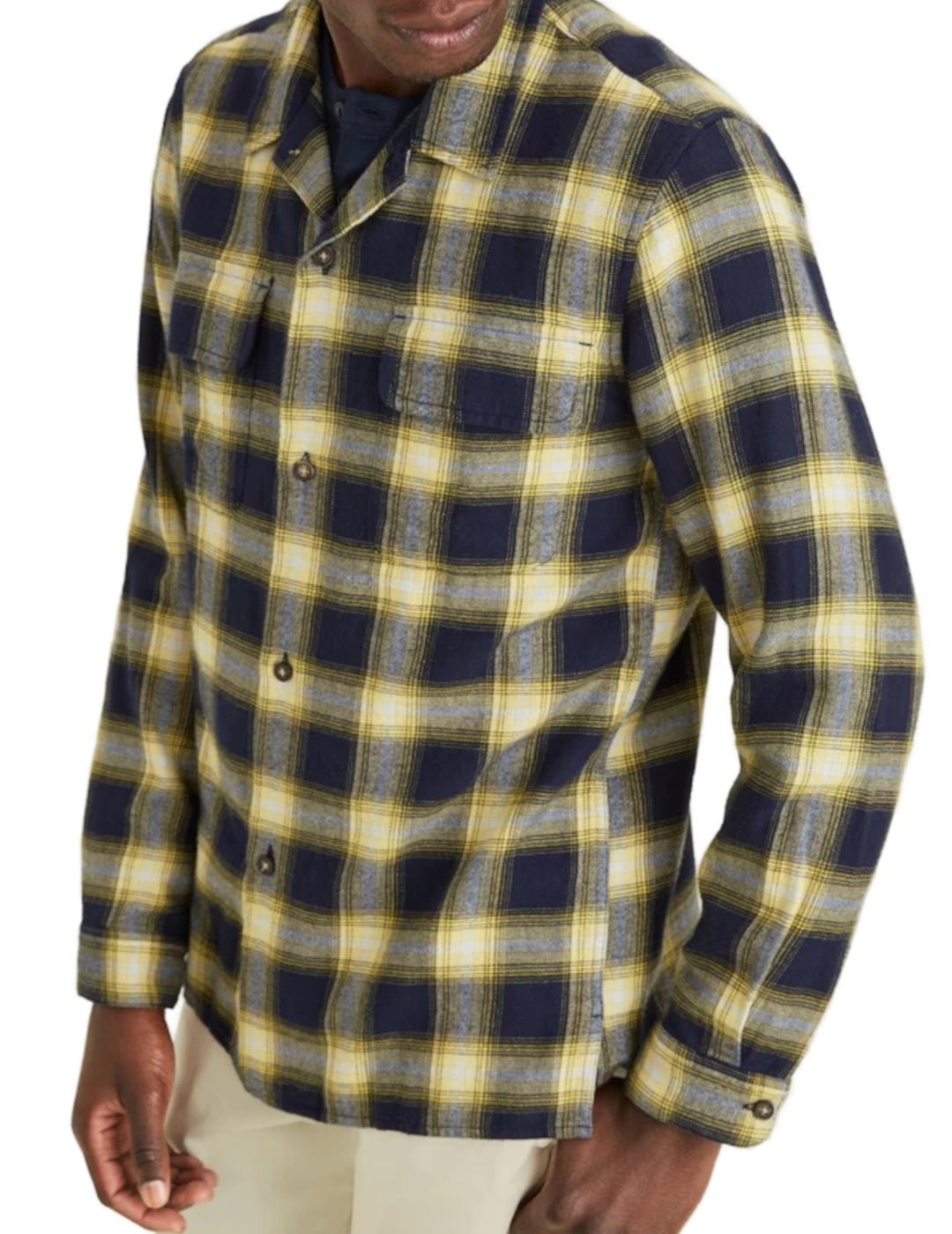 Camisa Dockers cuadros azul y amarillo hombre-z