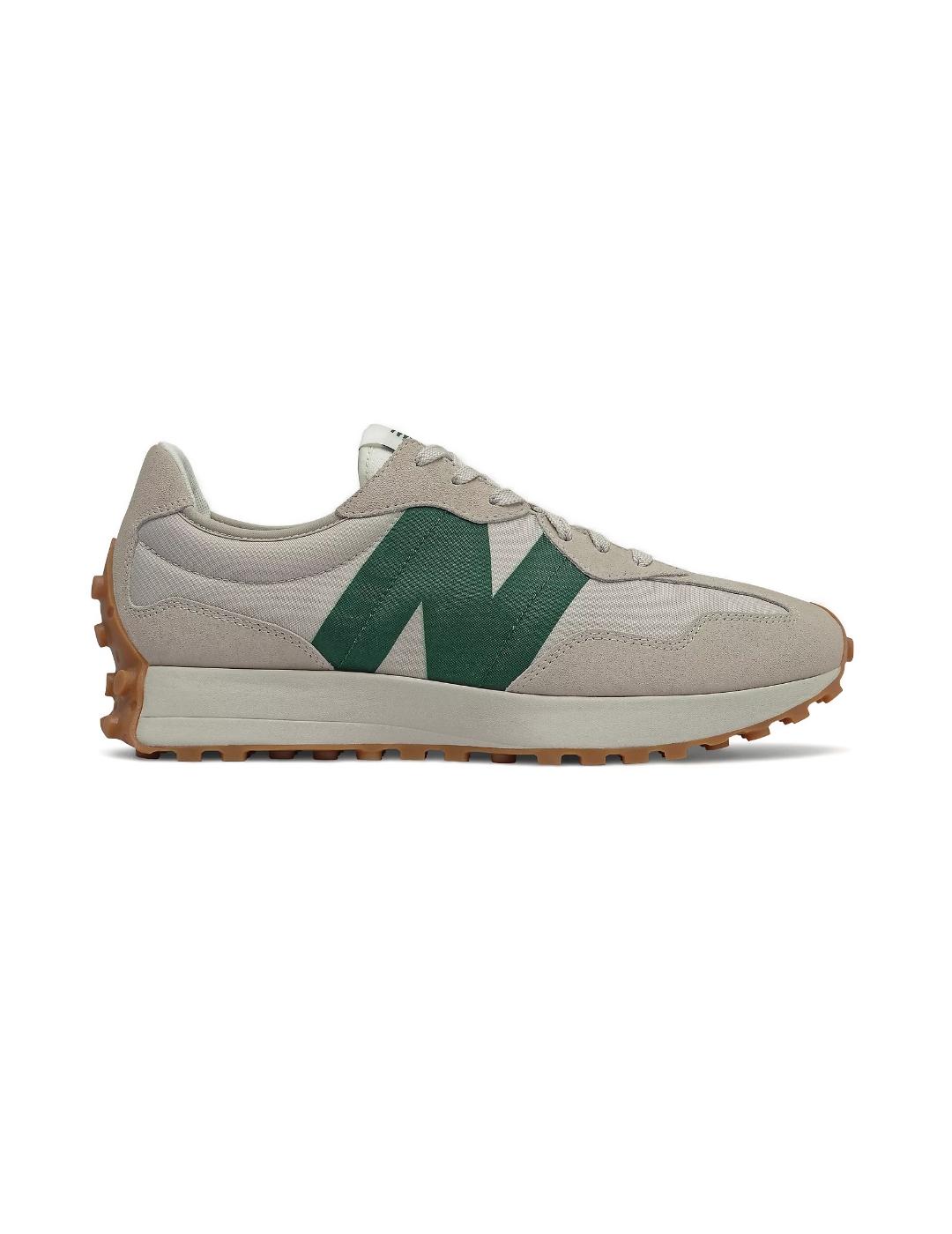 Zapatillas New Balance 327 beige y verde hombre-z