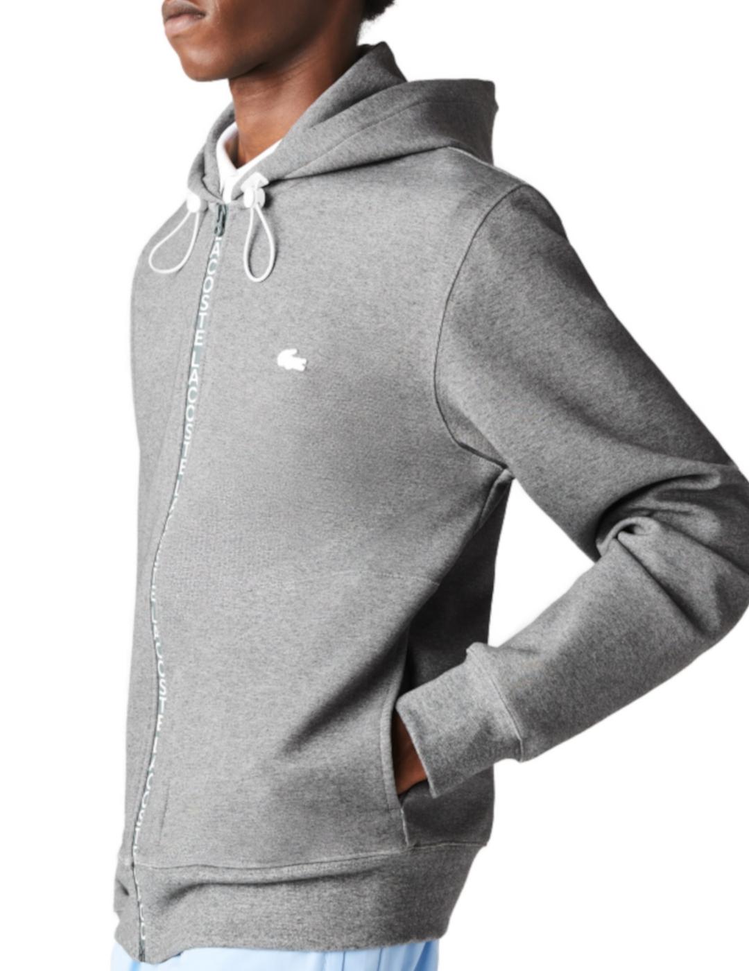 Sudadera gris cremallera de Lacoste para hombre-z
