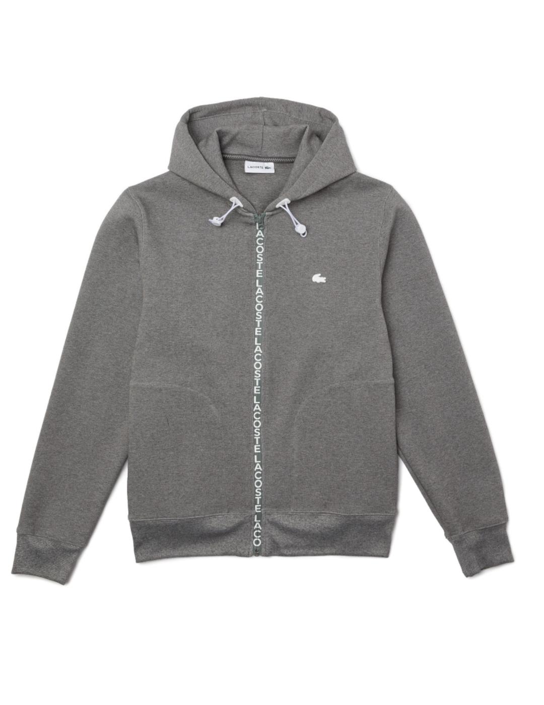 Sudadera gris cremallera de Lacoste para hombre-z