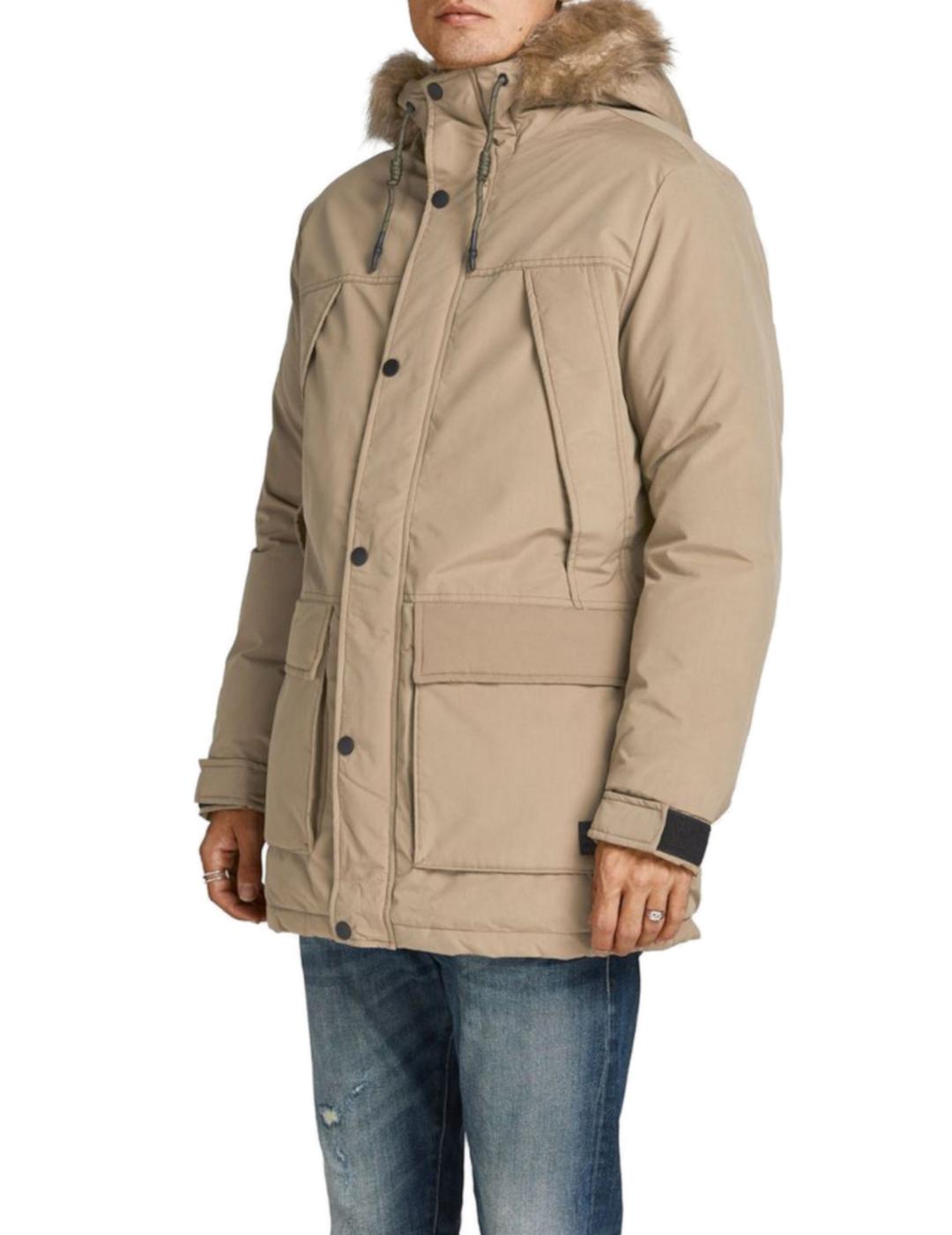 Parka Jack&Jones camel para hombre-z