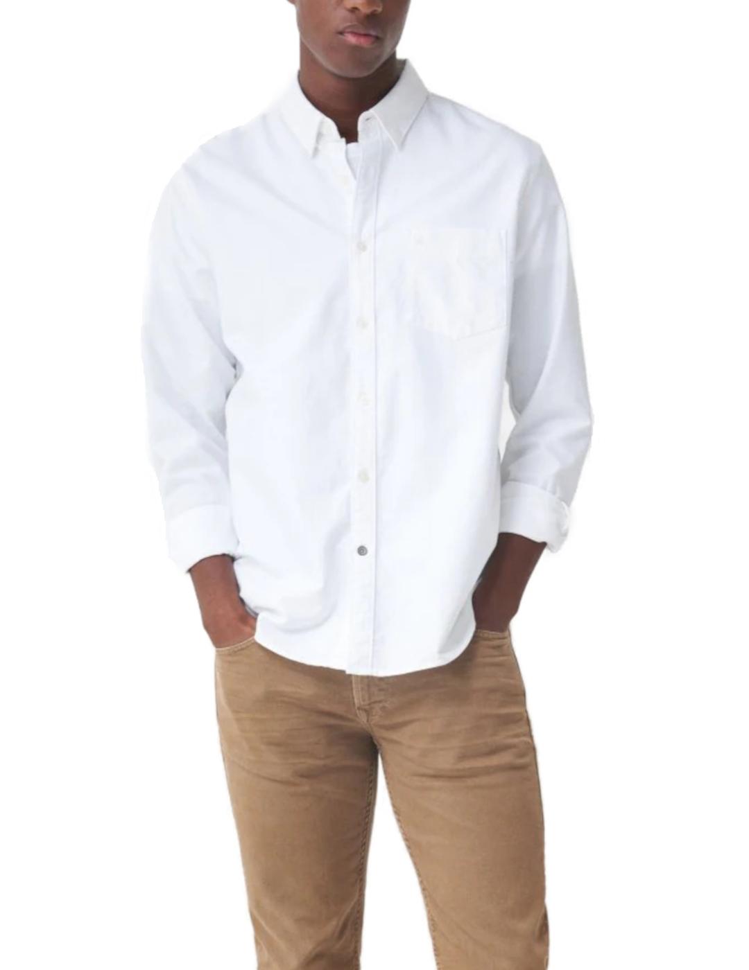 Camisa Salsa fit regular oxford blanca de hombre-a