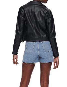 Cazadora Only biker con solapas negra de mujer-
