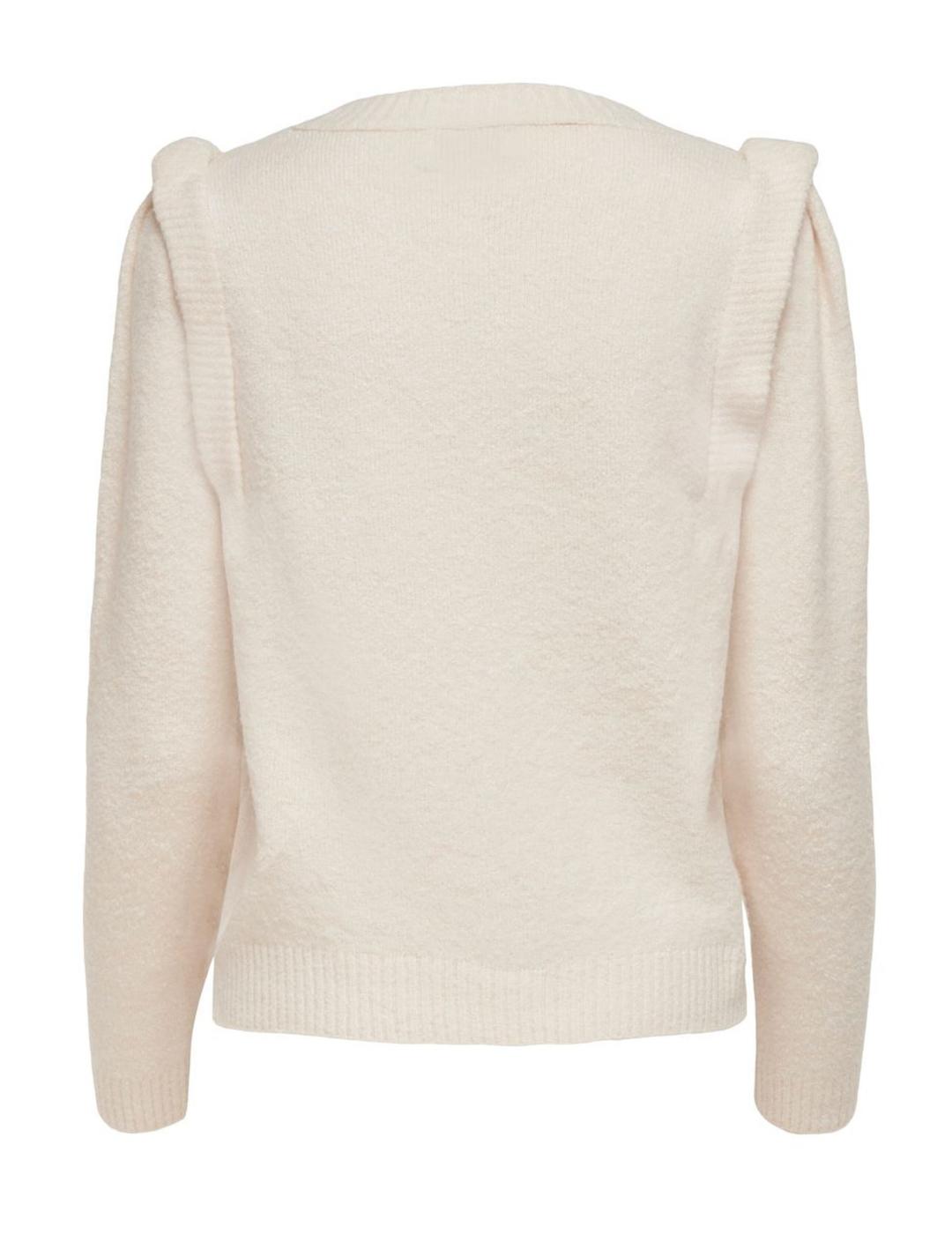 Jersey ONLY crudo volante en hombros para mujer-z