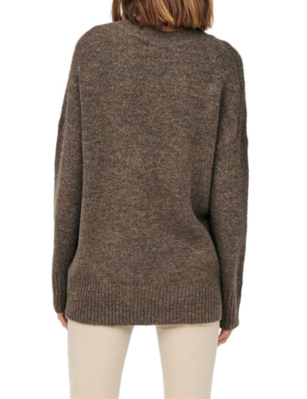 Jersey ONLY de punto marrón para mujer-z