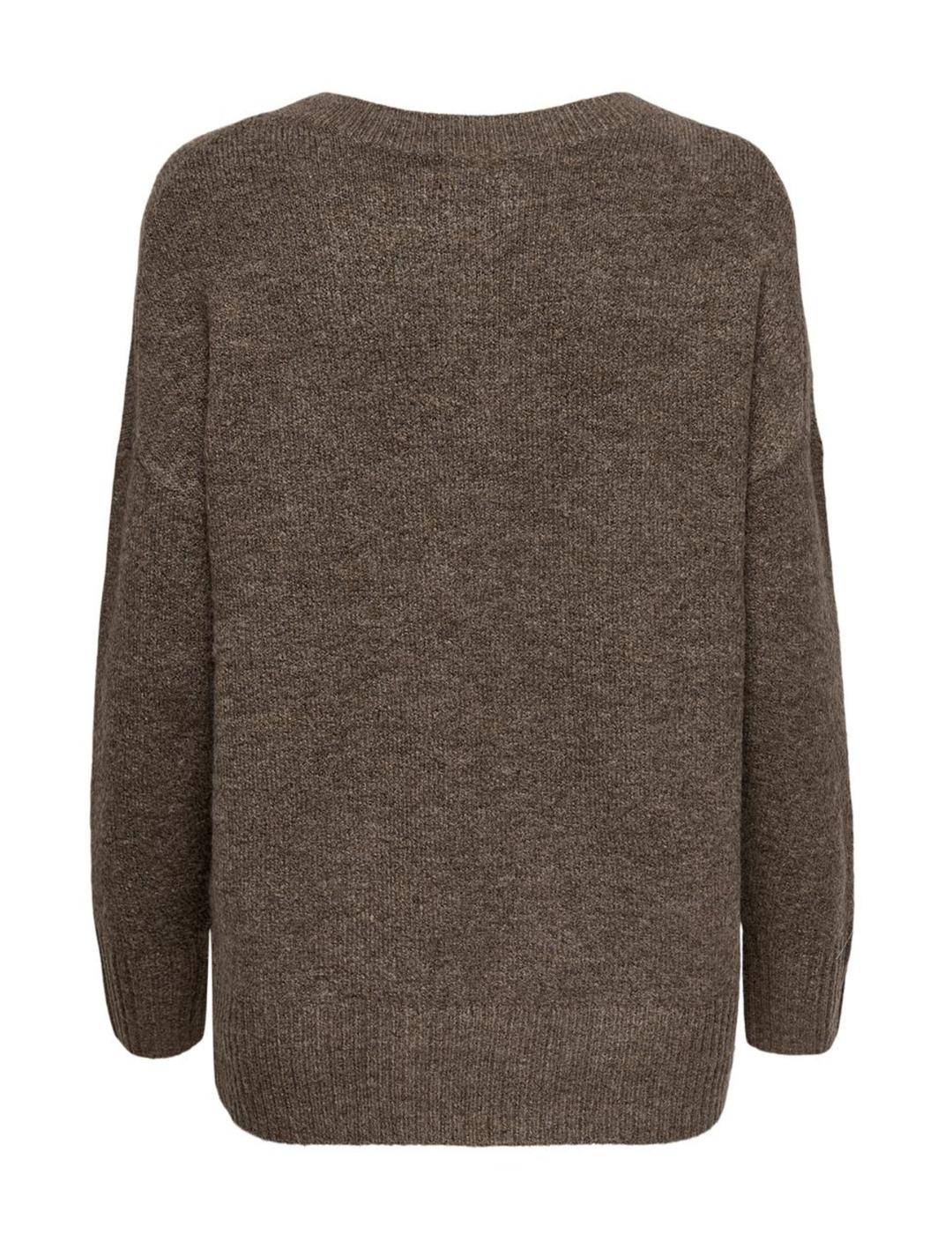 Jersey ONLY de punto marrón para mujer-z