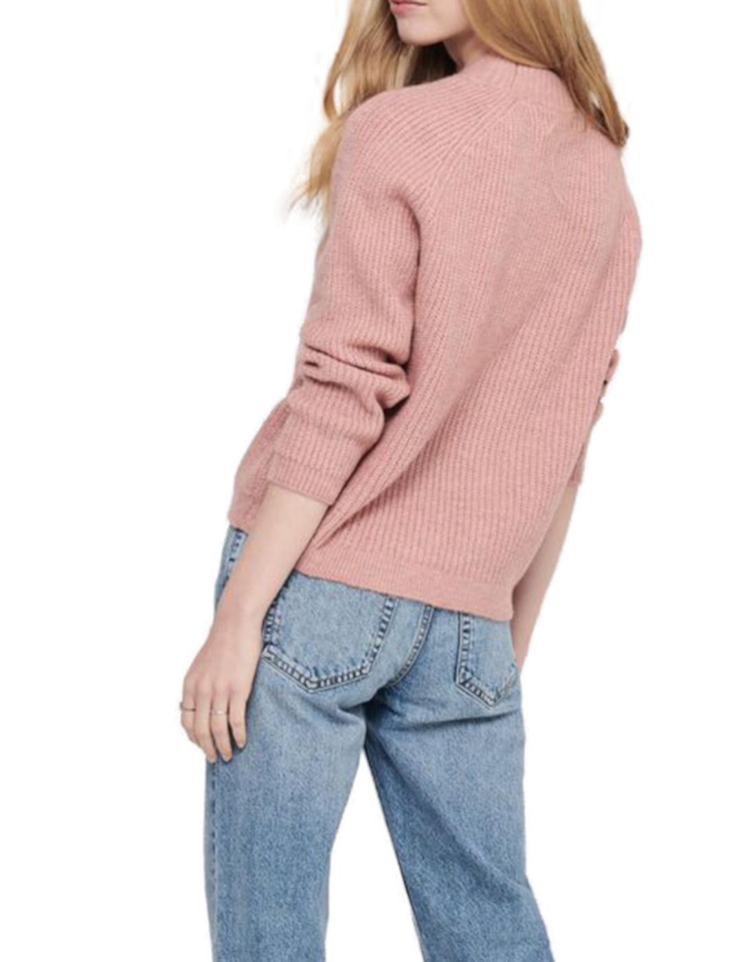 Jersey ONLY de punto rosa  para mujer-z