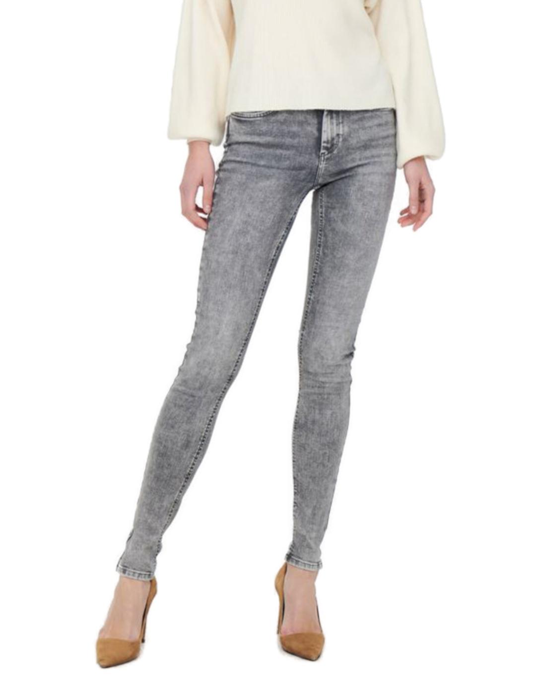 Pantalón vaquero Only Blush gris Slinny para mujer