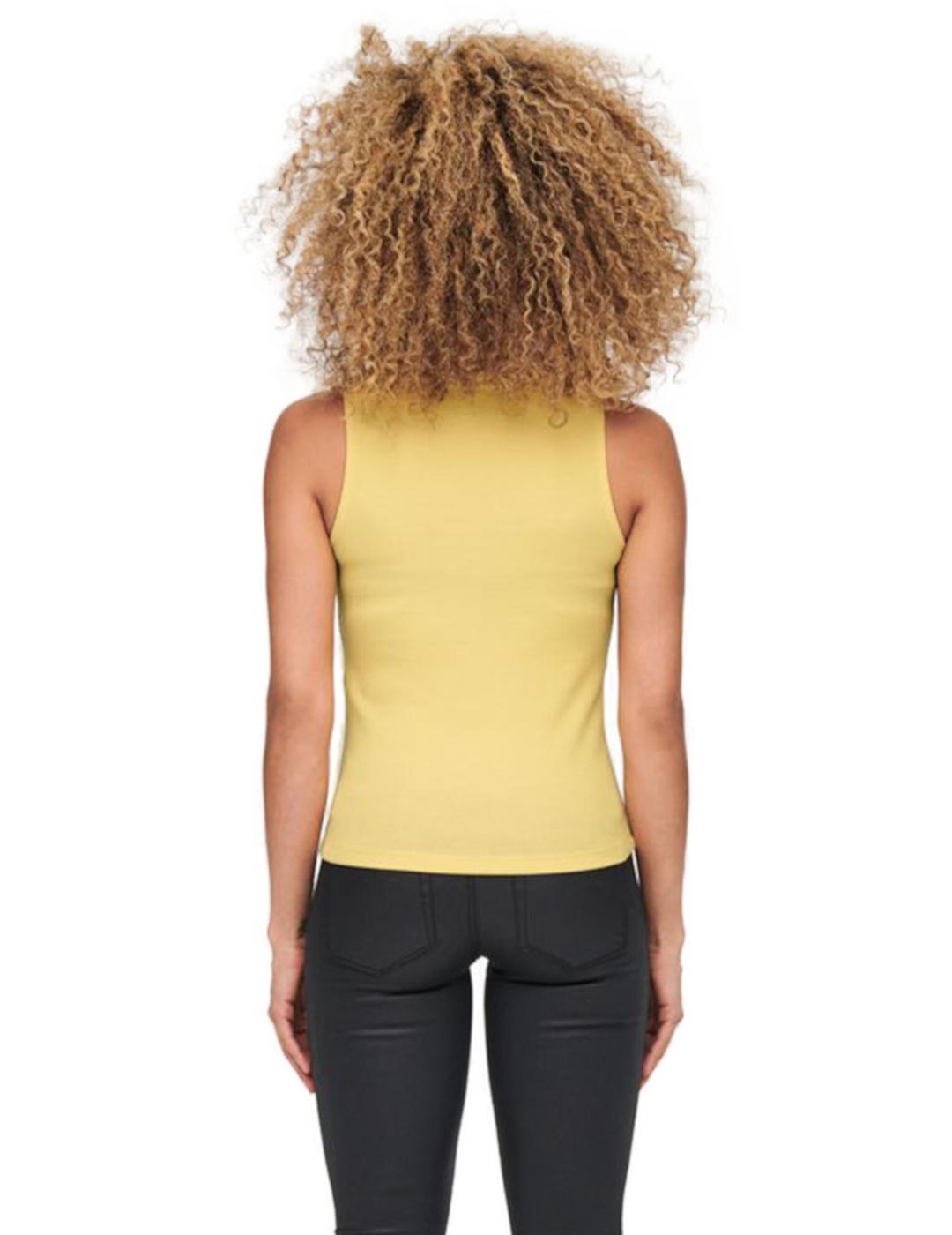 Camiseta ONLY de tirantes amarilla para mujer- z