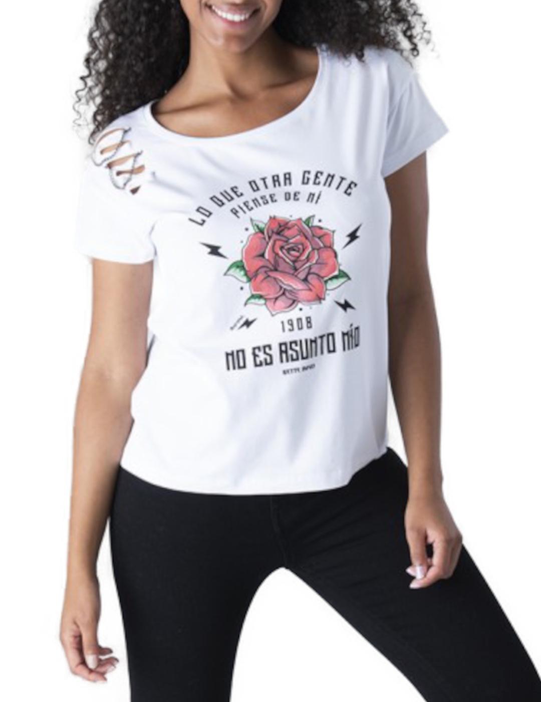 Camiseta Animosa Bette Davis blanca para mujer -a