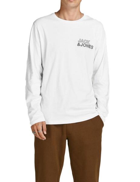 Camiseta Jack-Jones manga larga blanca de hombre-z