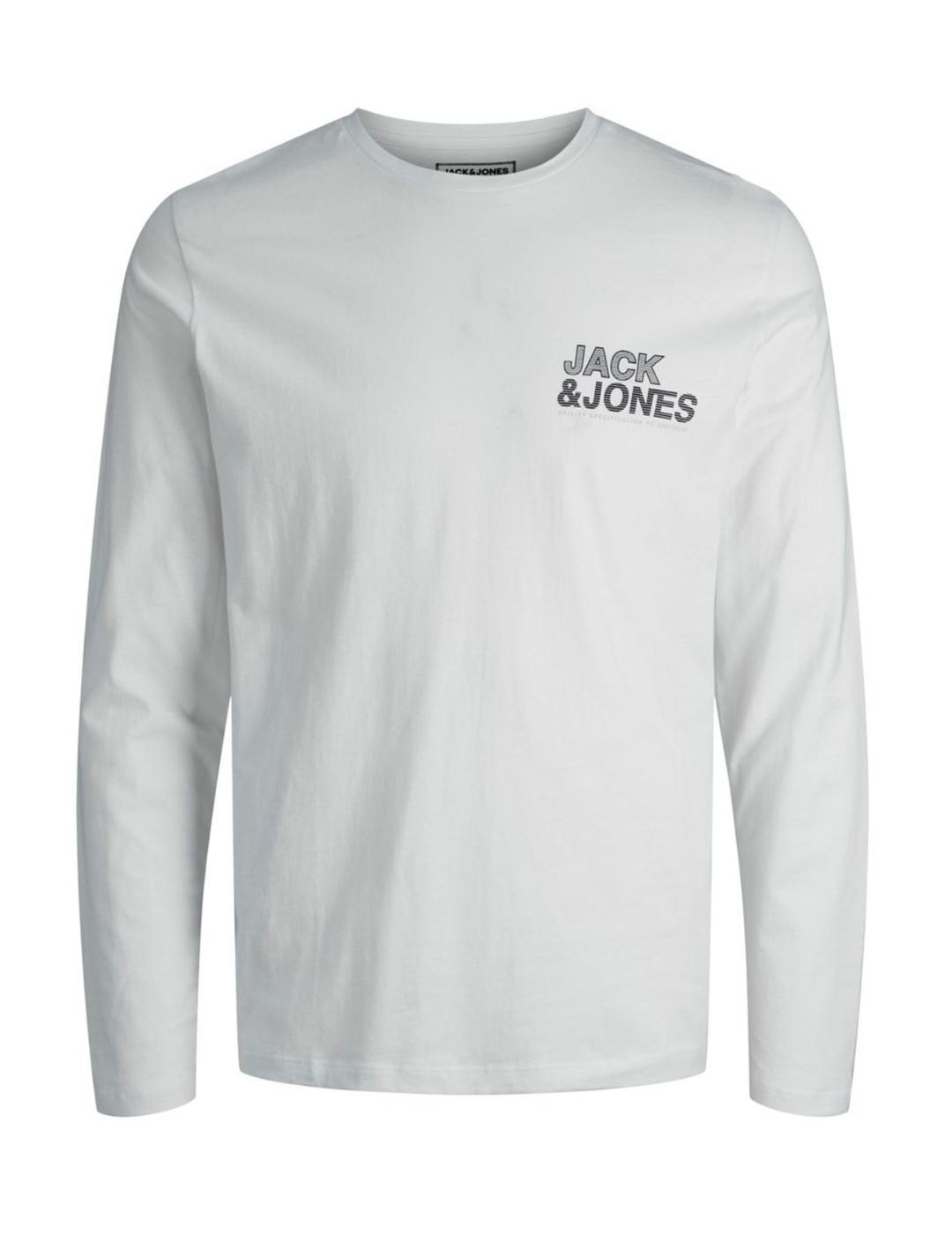 Camiseta Jack-Jones manga larga blanca de hombre-z