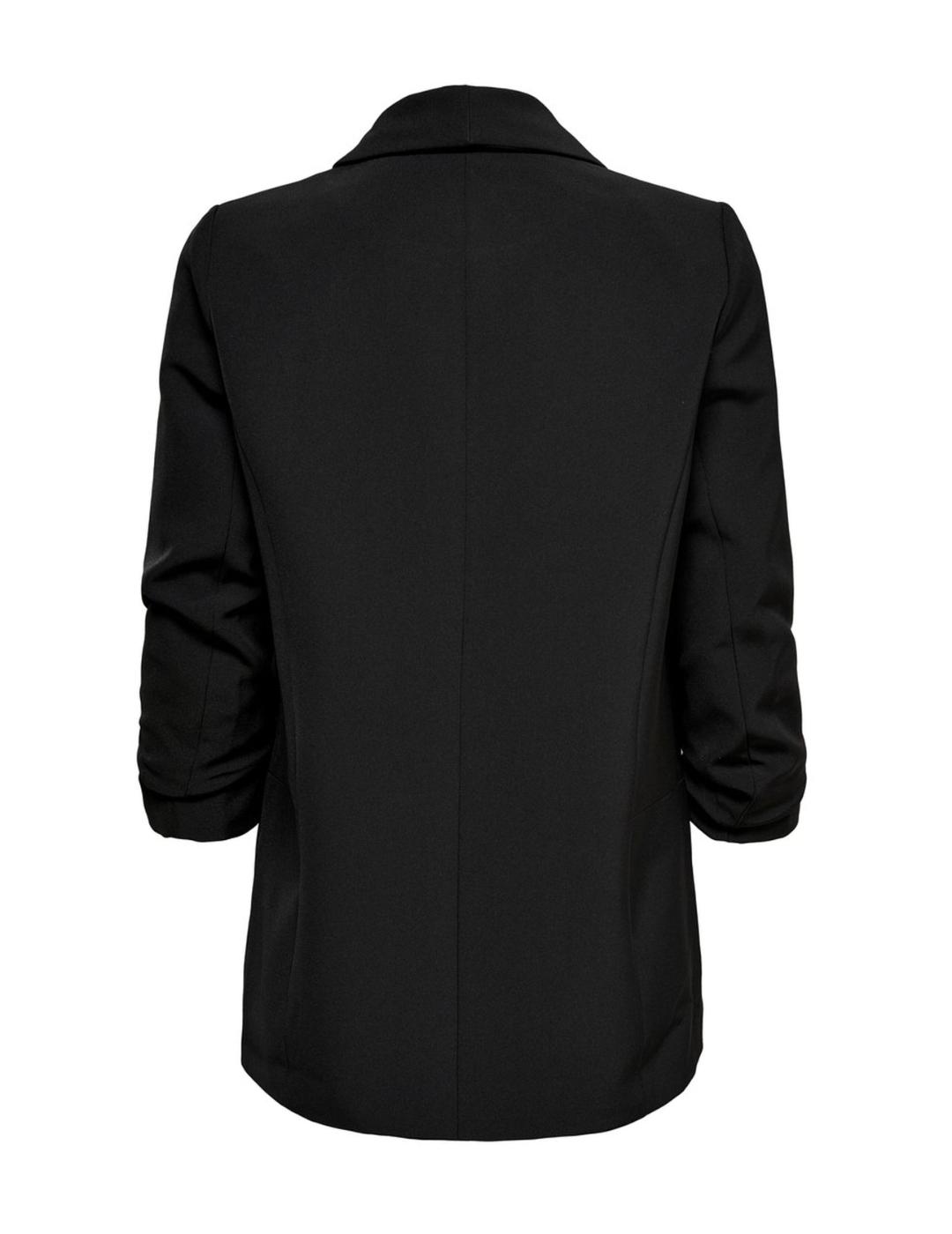Blazer Only negra con manga fruncida de mujer-a