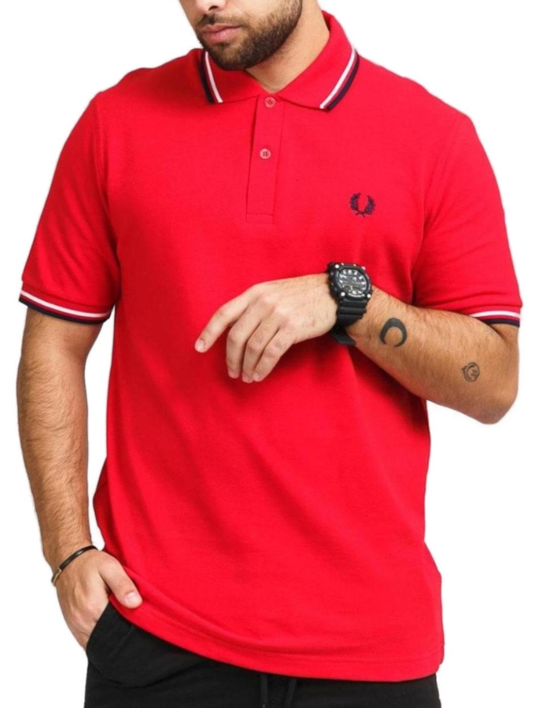 Polo Fred Perry BAS rojo para hombre -y