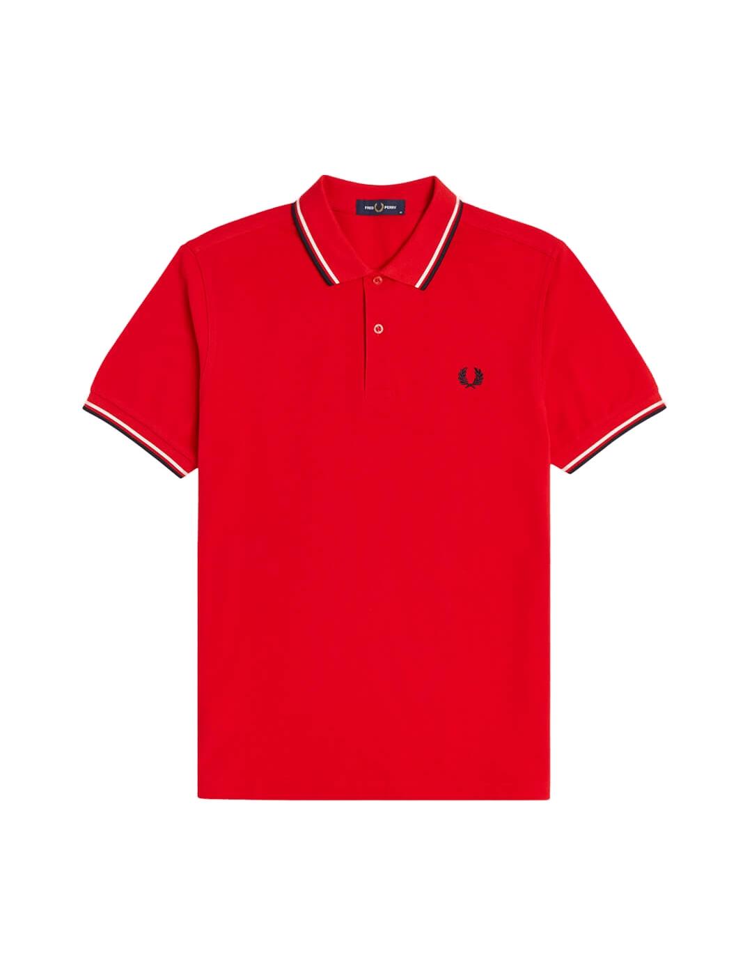 Polo Fred Perry BAS rojo para hombre -y