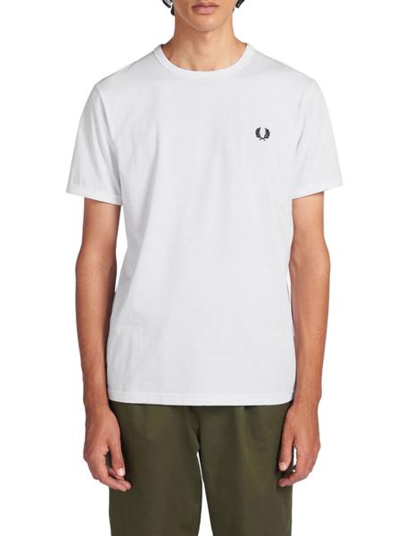 Camiseta Fred Perry blanco logo para hombre-z